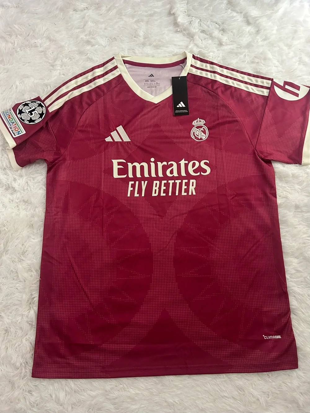 adidas Men's Football Jersey - Maroon and Cream